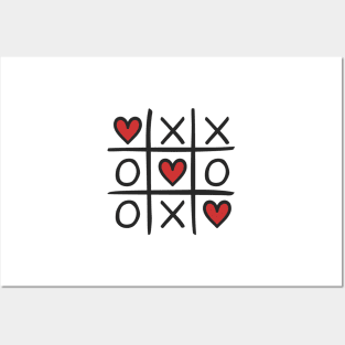 Tic Tac Toe Love Hearts Posters and Art